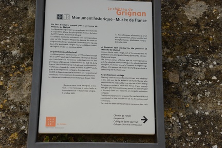 Grignan Palace Info Sign